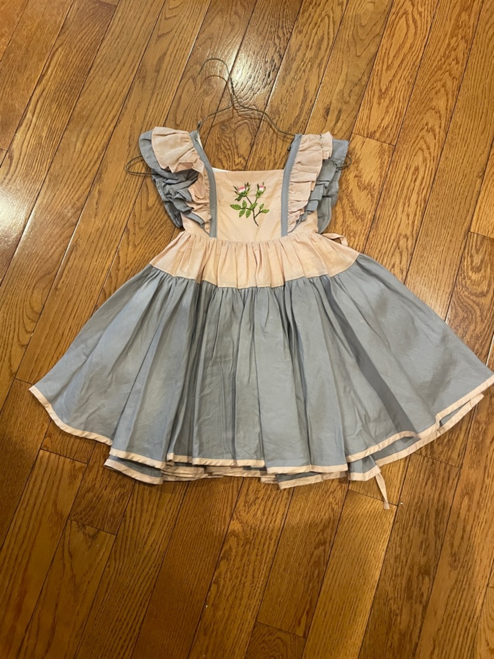 Daisy by Oopsie Rose Pink and Soft Grey Girls Dress